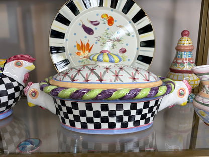 Mackenzie-Childs Piccadilly Chicken 15” casserole dish with lid!