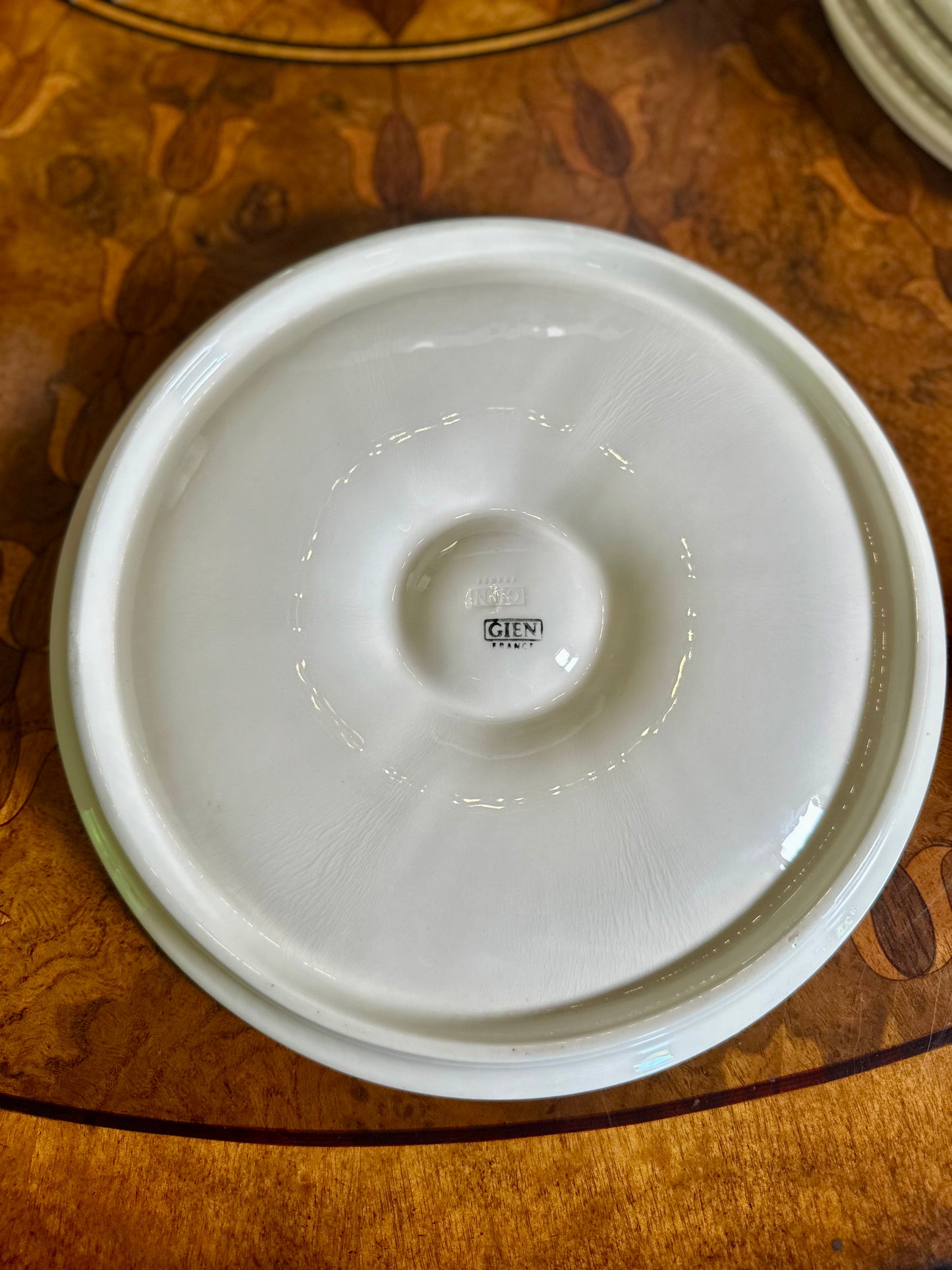 Vintage Gien France White Faience Oyster Plate | Circa 1960s