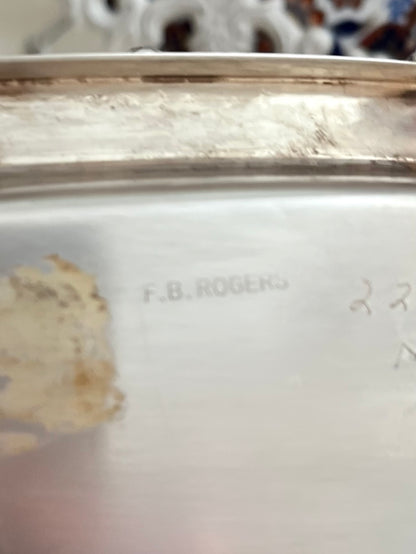 Live 09/20 Gorgous F.B. Rogers RococoSilverplate Roll-Top Butter Server with Lion’s Head Feet & Original Glass Insert