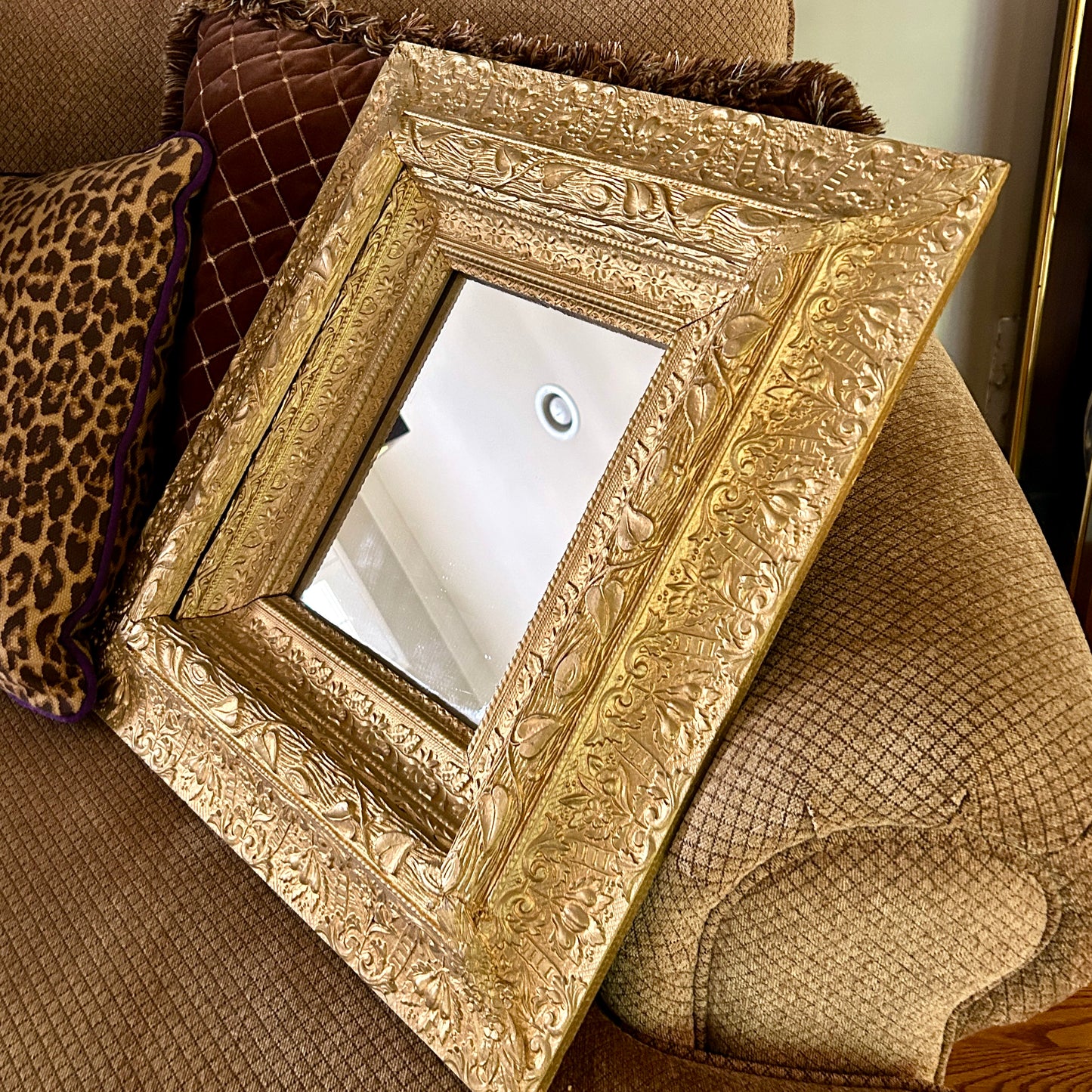 Stunning older vintage gold gilt on wood baroque mirror