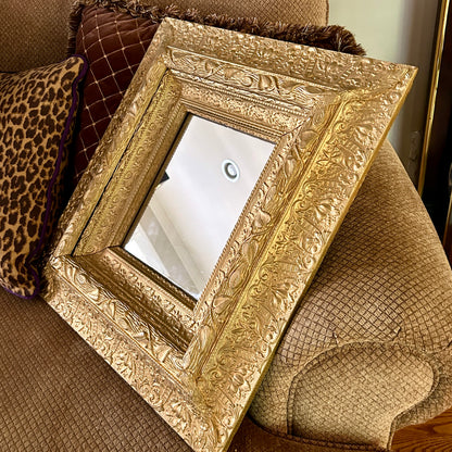 Stunning older vintage gold gilt on wood baroque mirror