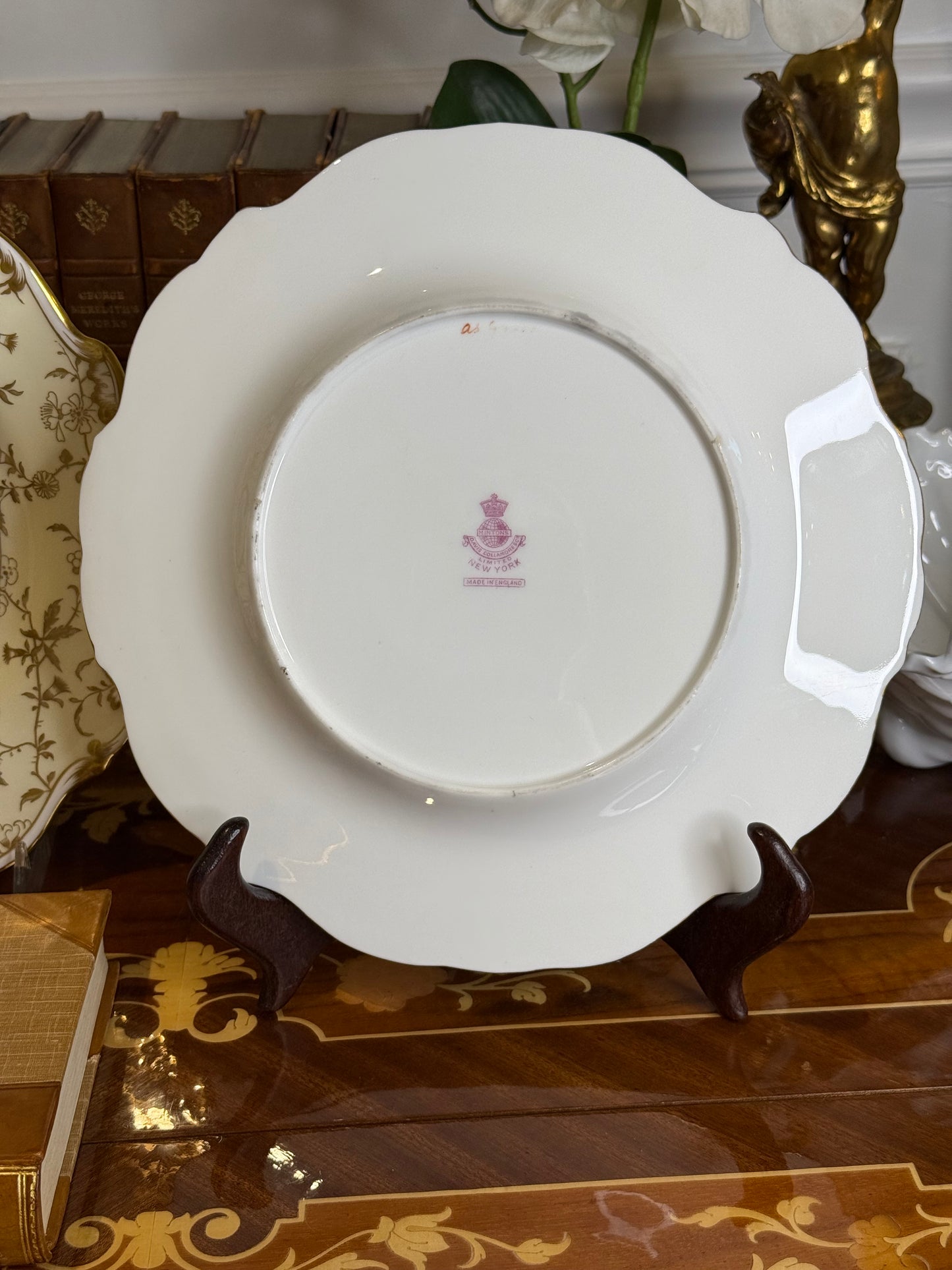 Pair of Minton Hand-Painted Fish Cabinet Plates by Albert H. Wright | Davis Collamore New York | c.1895 | #DA3143