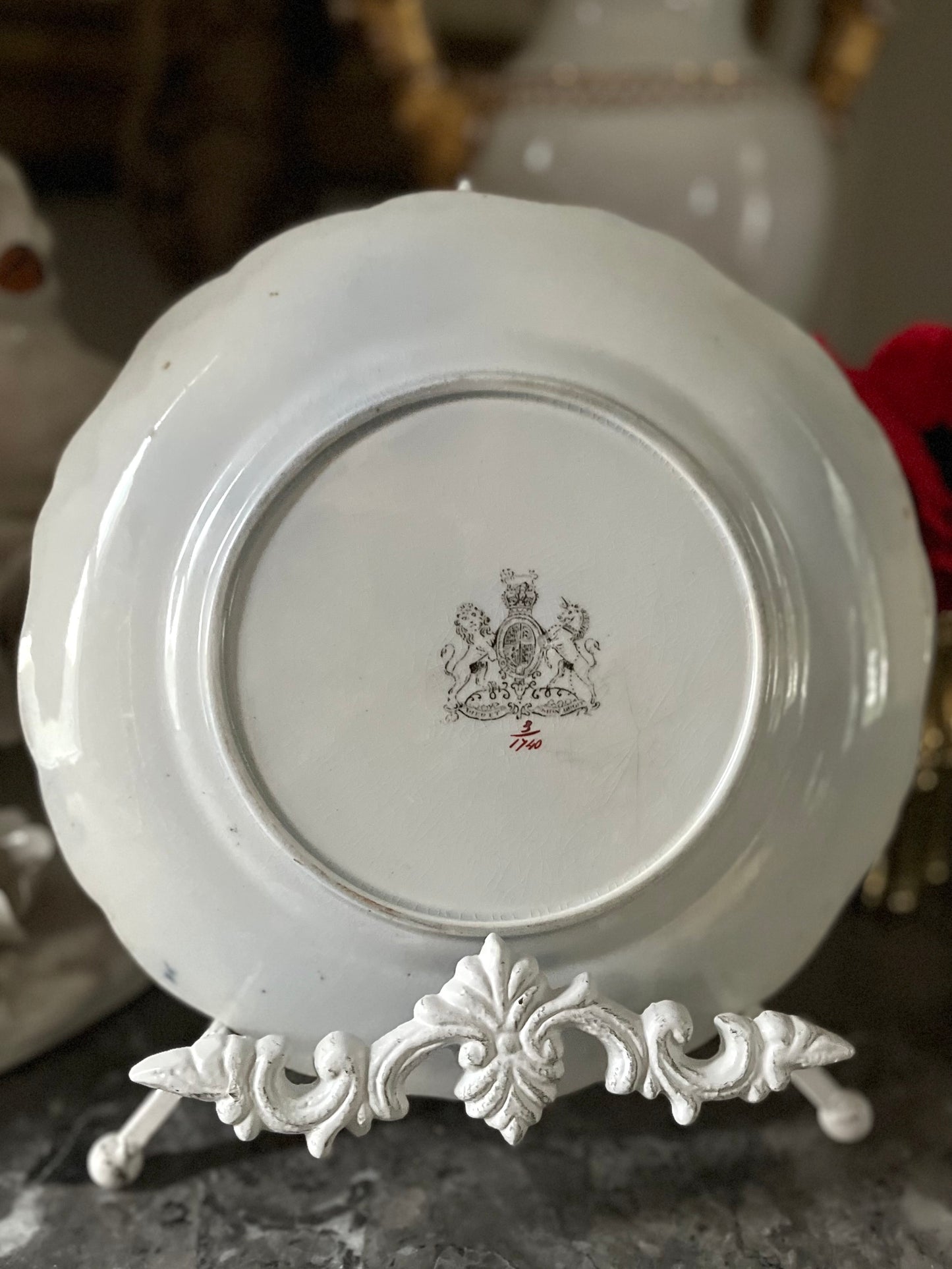 RESERVED - CASEY - Live 07/28 Stunning Very Rare Red Bordered Ashworth Bros Wall Plate
