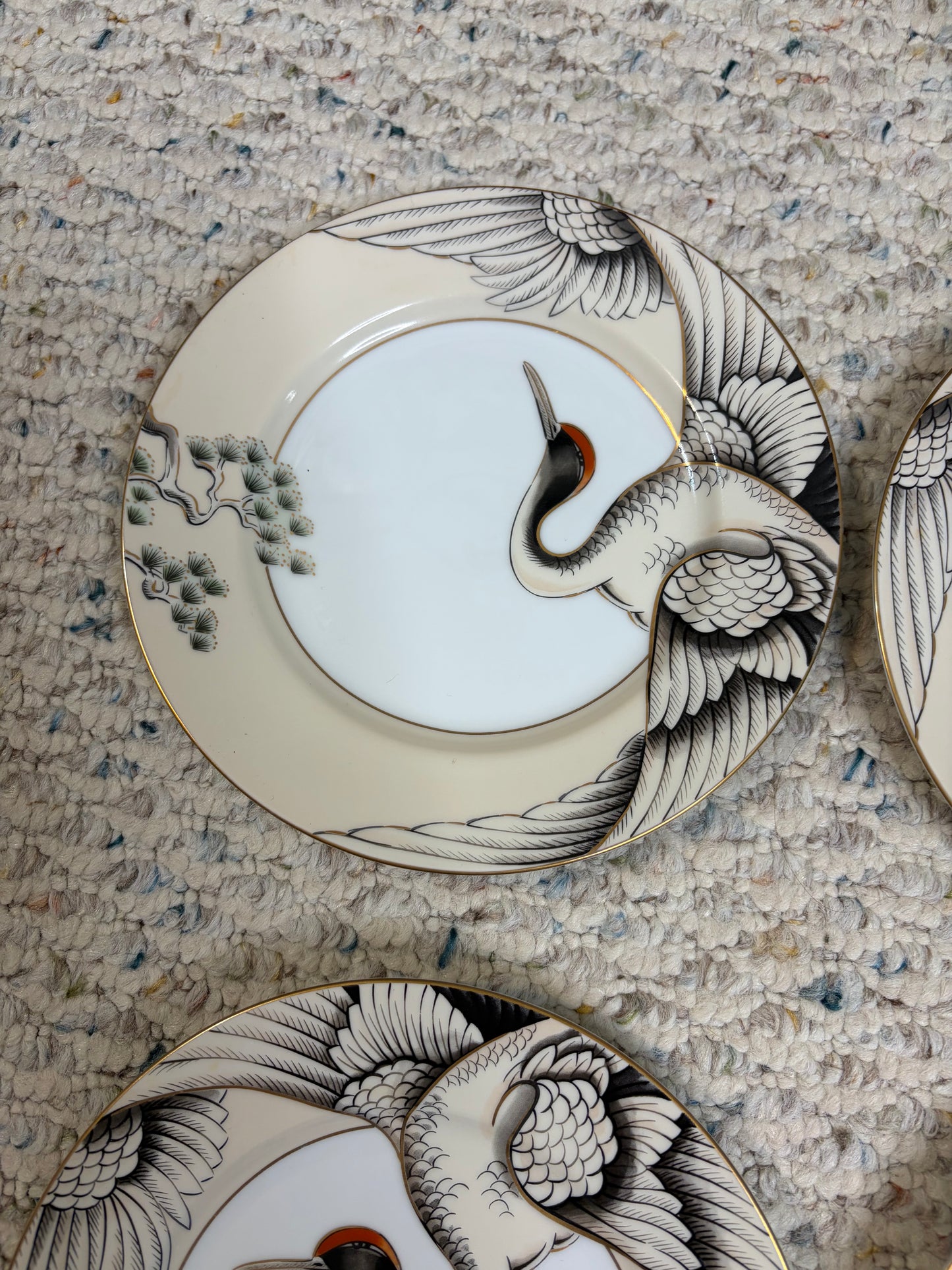 Lovely Fitz and Floyd crane plates set of 6!