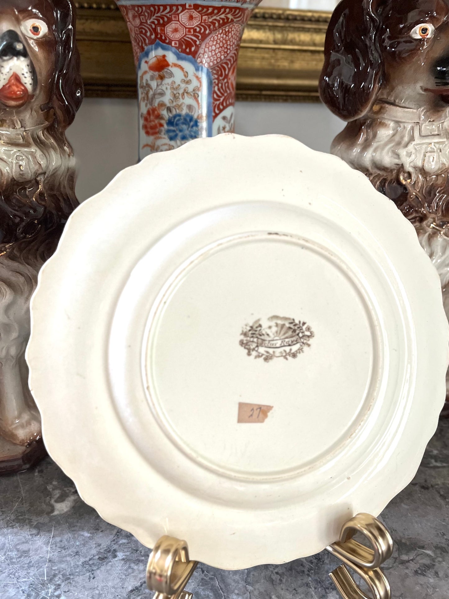 RESERVED - YARBRO.SHIRLEY - Live 06/29 James & Ralph Clews “Solar Rays” Brown Transferware Plate| c. 1825–1835