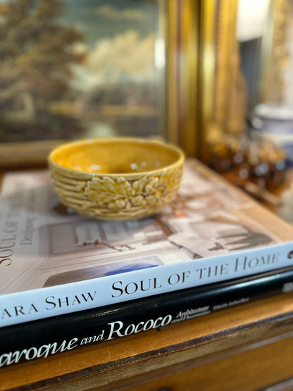 Vintage Bordallo Pinheiro "Oak Leaf Gold" Bowl, Made in Portugal, 5.5"