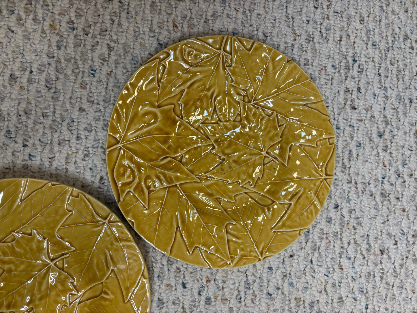 Reserved! Bordallo Pinheiro leaf plates pair!