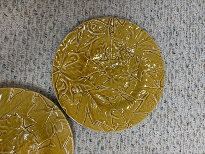Reserved! Bordallo Pinheiro leaf plates pair!