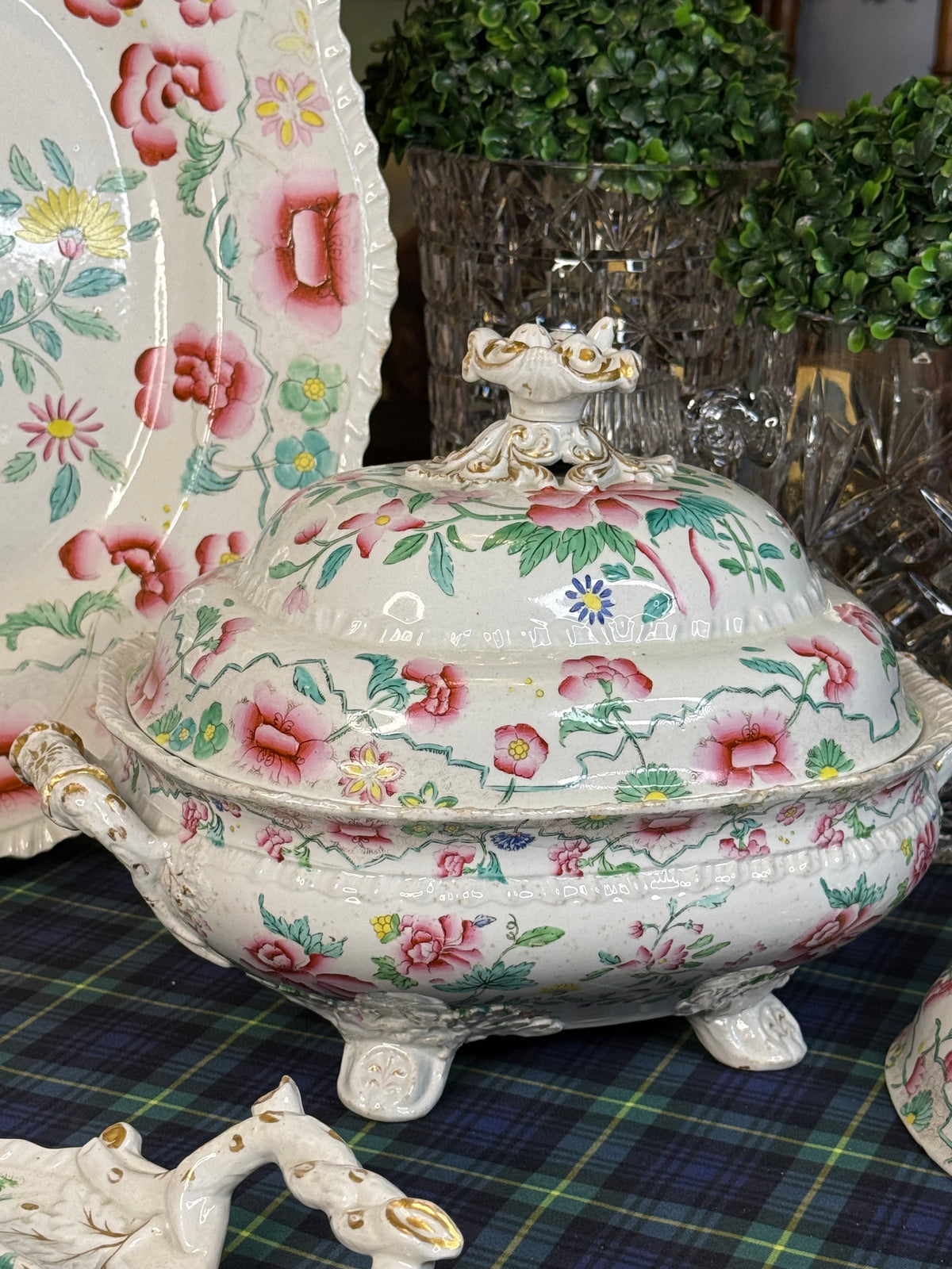 Antique Hicks & Meigh Stone China 6-Piece Tureen & Platter Serving Set | English Staffordshire | Circa 1820