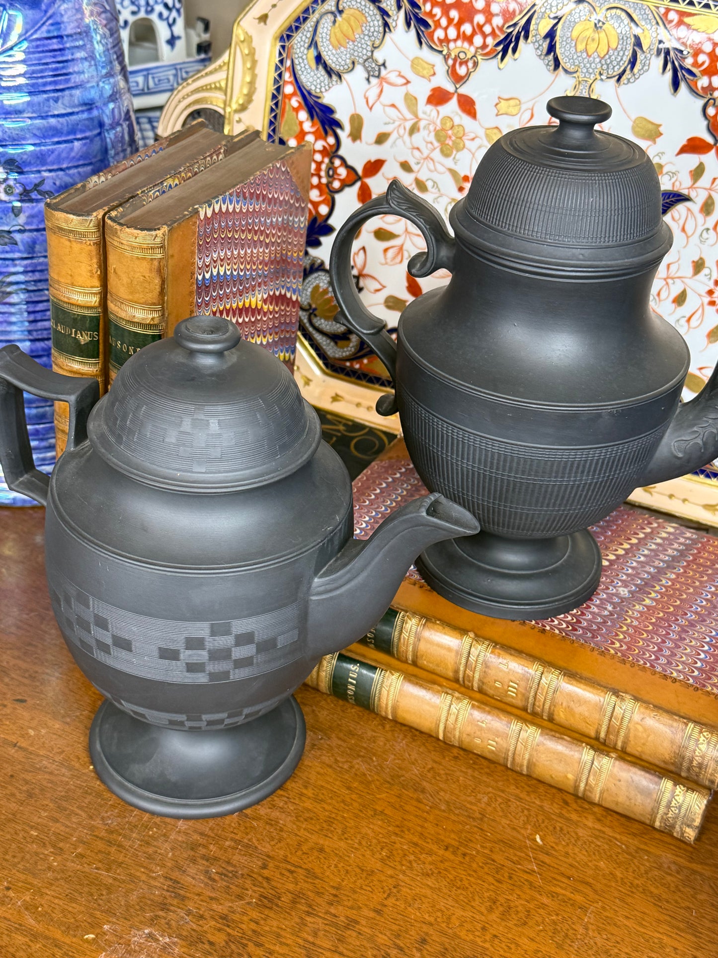Antique Black Basalt Coffee Pot | English Stoneware | Circa 1800s (2 available)