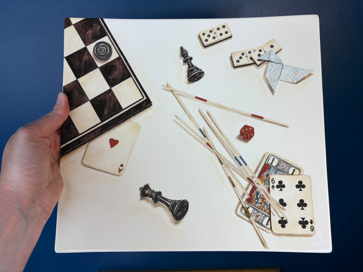 Gien France "Jeux" Game Themed Serving Platter!