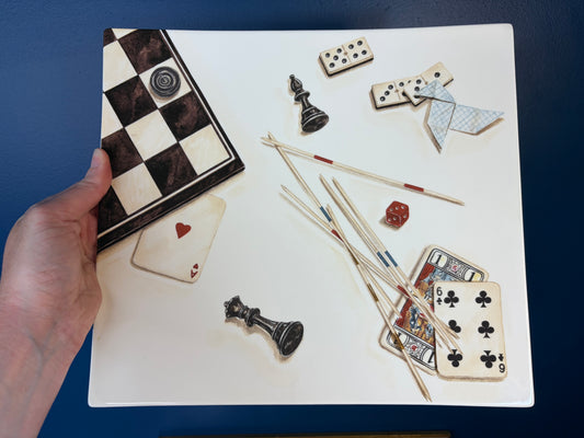 Gien France "Jeux" Game Themed Serving Platter!