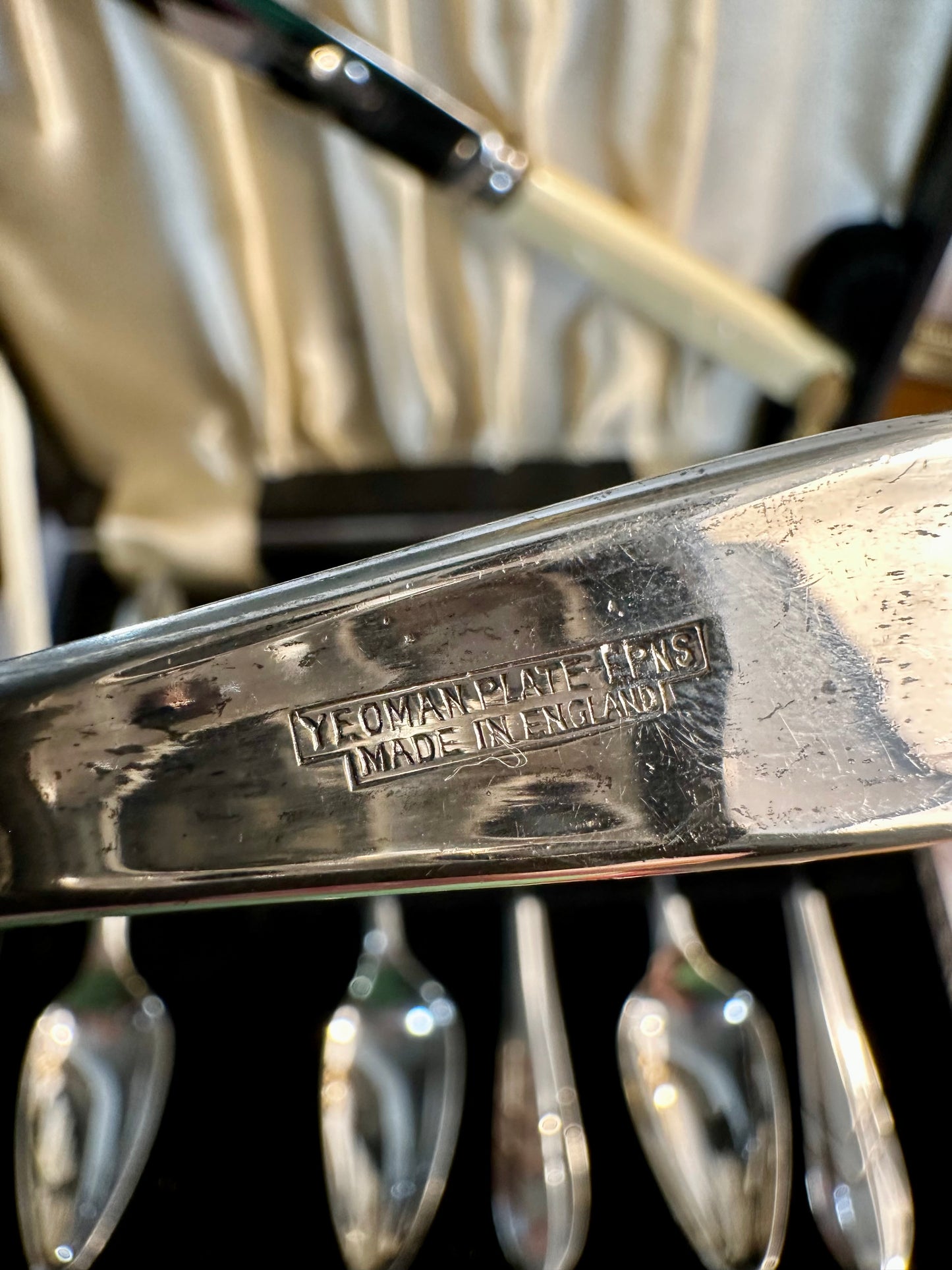 Yeoman Silver Plate EPNS Grapefruit Spoons & Knife Set | Sheffield, England | c. 1950s