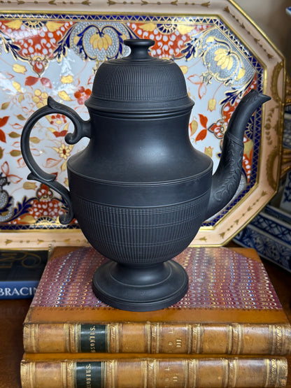 Antique Black Basalt Coffee Pot | English Stoneware | Circa 1800s (2 available)