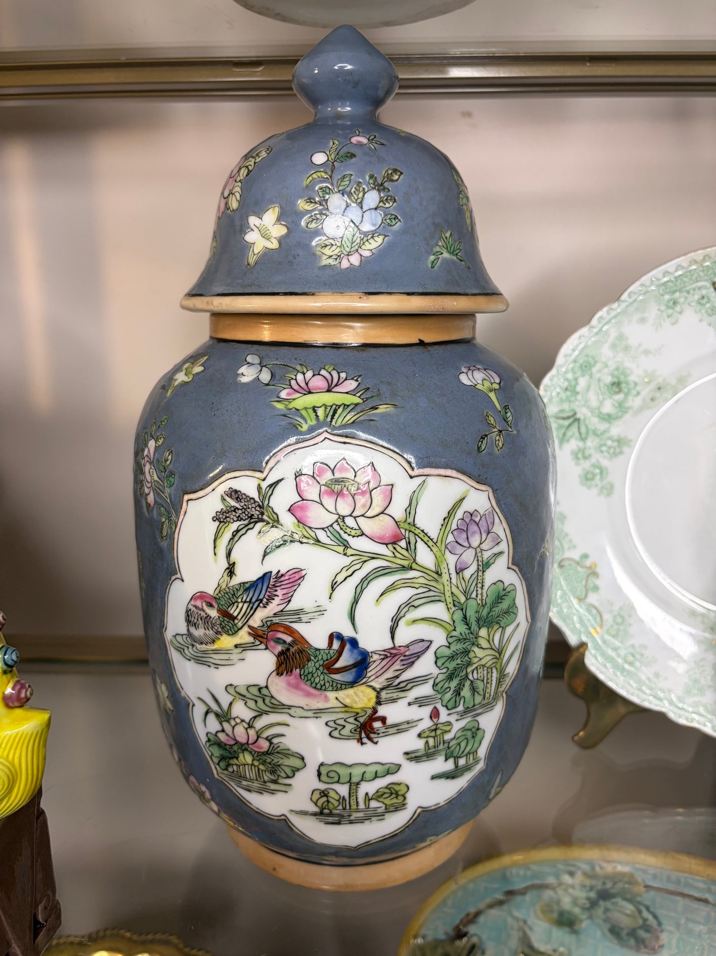 Lovely bird and floral lidded ginger jar!