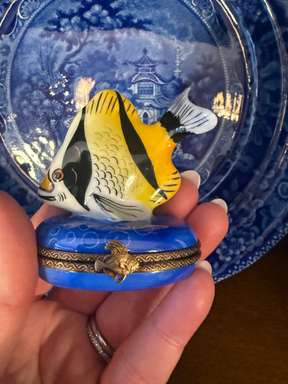 Vintage Limoges Hand Painted Fish Box