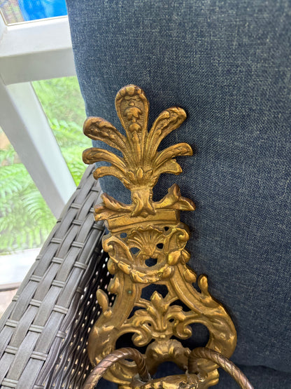 Antique Victorian Figural Brass Wall Sconces with two arms pair!
