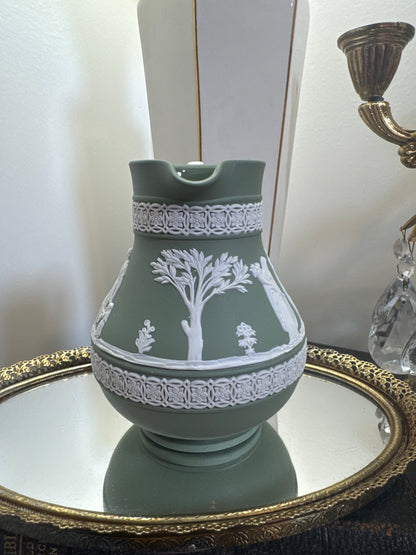 Wedgwood sage green white 5” tall
