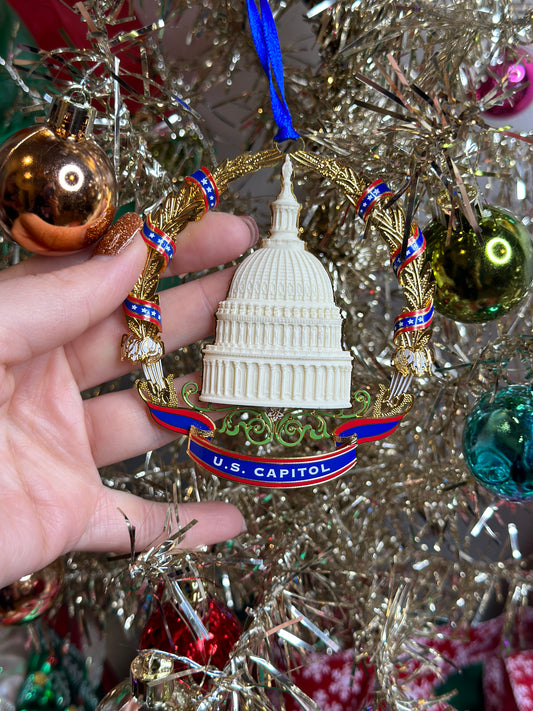 Christmas Holiday Ornament - US Capital, 3.25"
