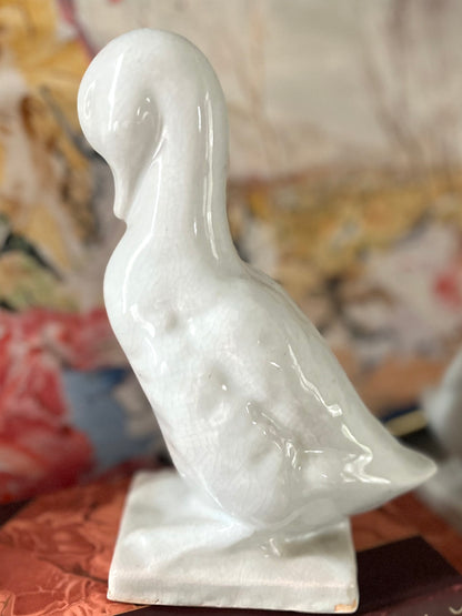 Live 09/29 Important Estate Pair of Chinese Export White Glazed Stoneware Ducks