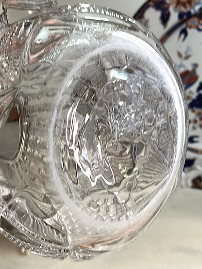 Live 09/20 Gorgeous Cut Victorian EAPG Pressed Glass Pitcher with Ornate Silverplate Mount l