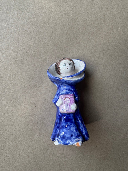 Vintage Handmade Folk Art Pottery Figurine