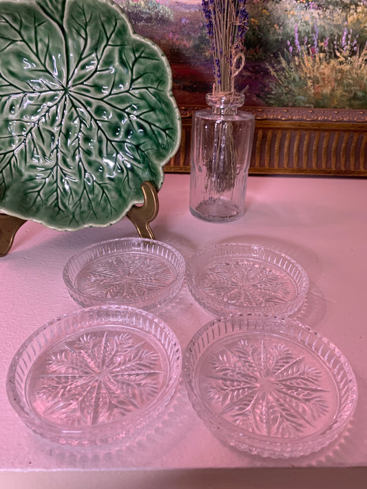 Beautiful set of 4 crystal coasters! Excellent condition!