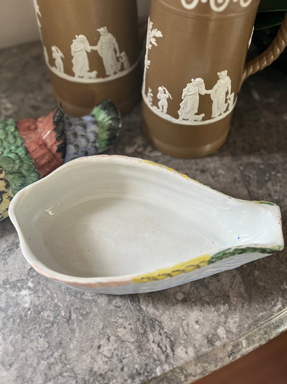 Live 06/22 Antique Staffordshire Duck Tureen | Early 19th-Century Pearlware | Hand-Painted Covered Bird Server -Professional Repair Priced Accordingly