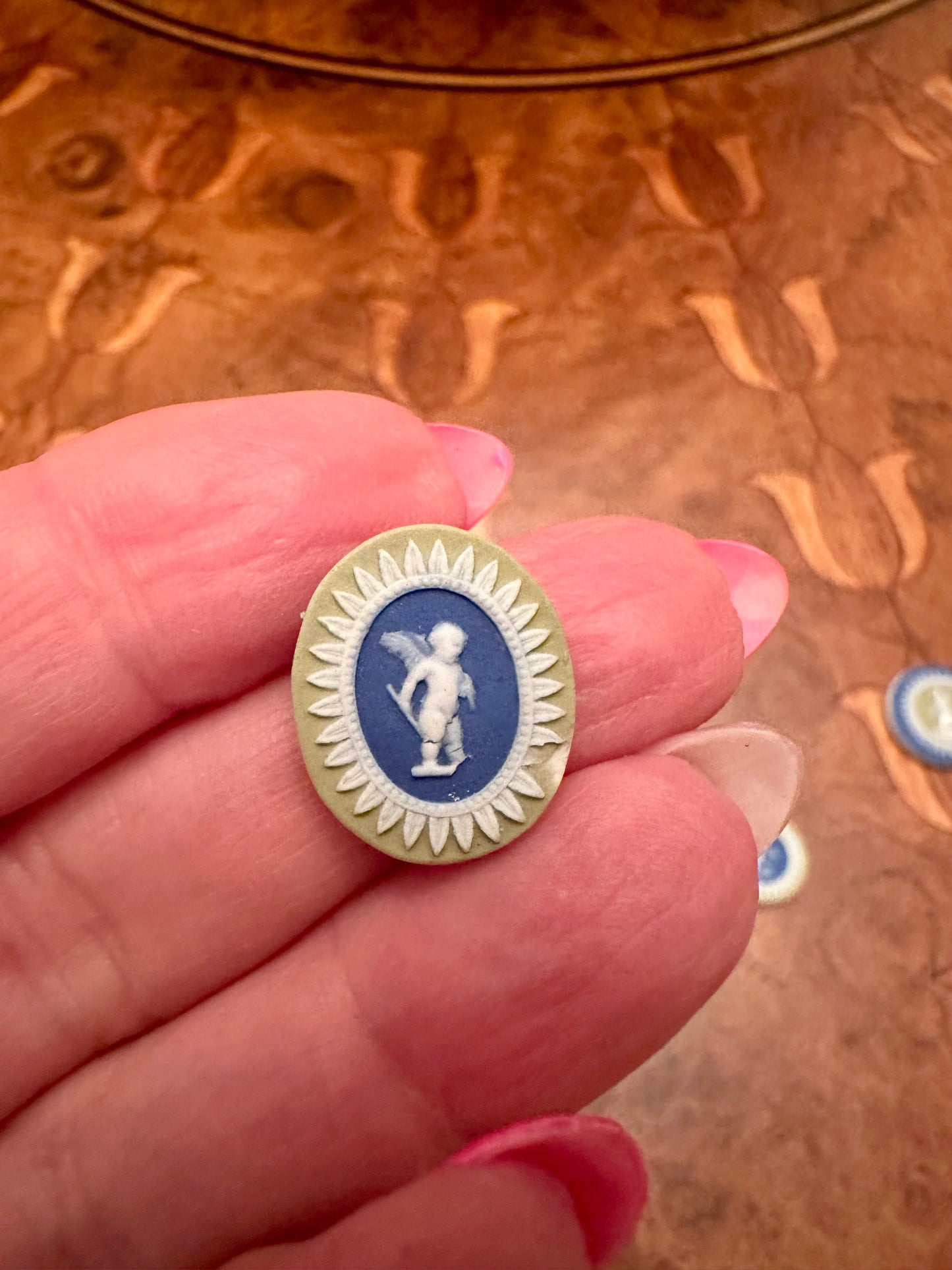 Four Rare Wedgwood Tricolor Jasper Cameo Medallions, Late 18th Century (c.1780–1795) – Sold Individually