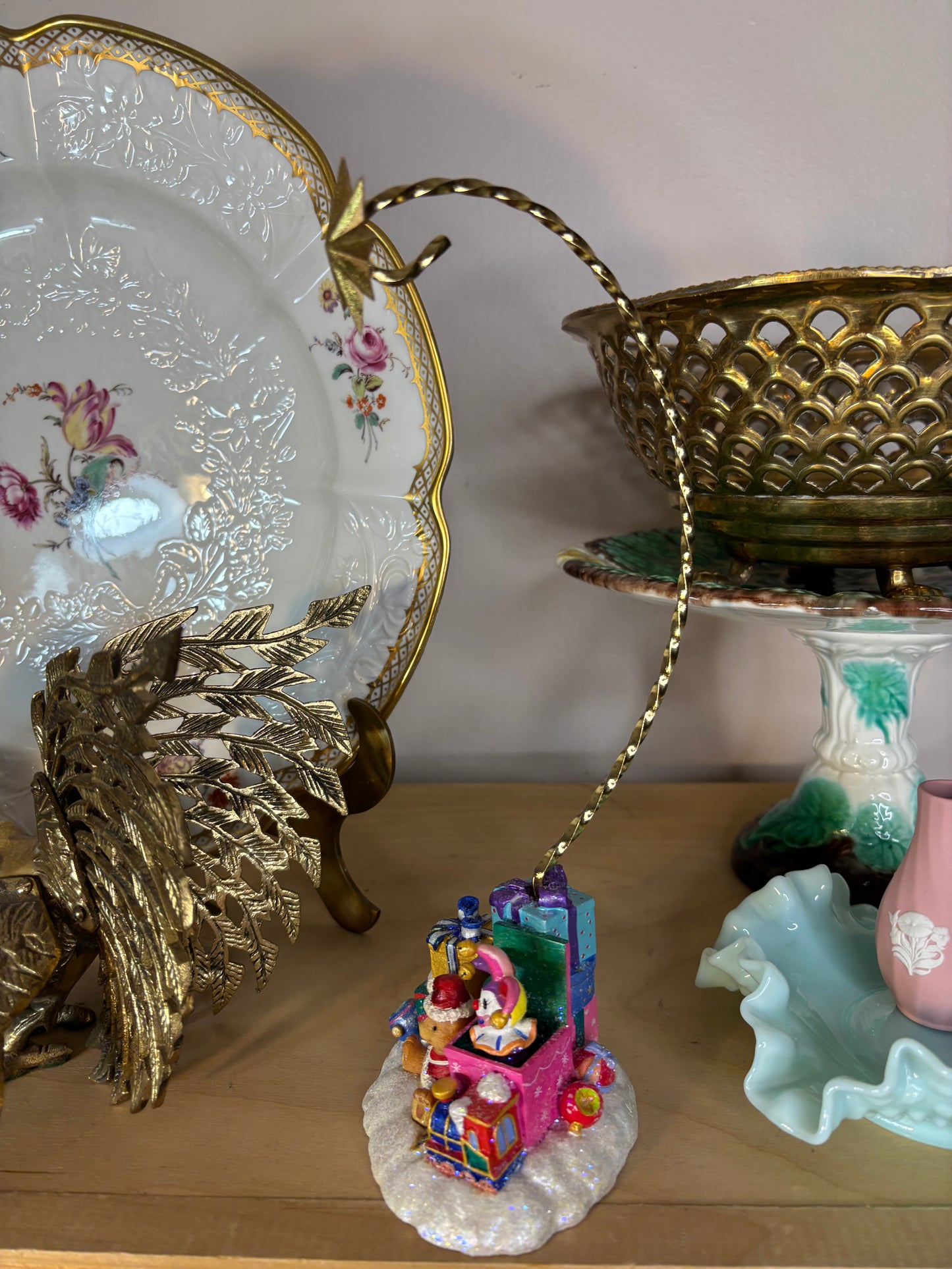 Radko ornament stand with toy box decor!