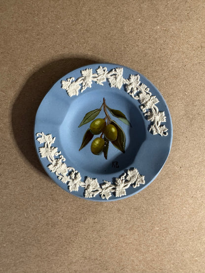 Live 06/22 Wedgwood small dish with painted olives original art