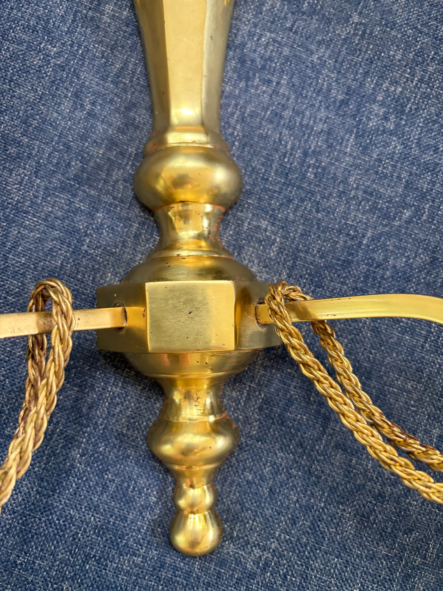 Lovely brass bow sconces with rope and tassel designs pair!