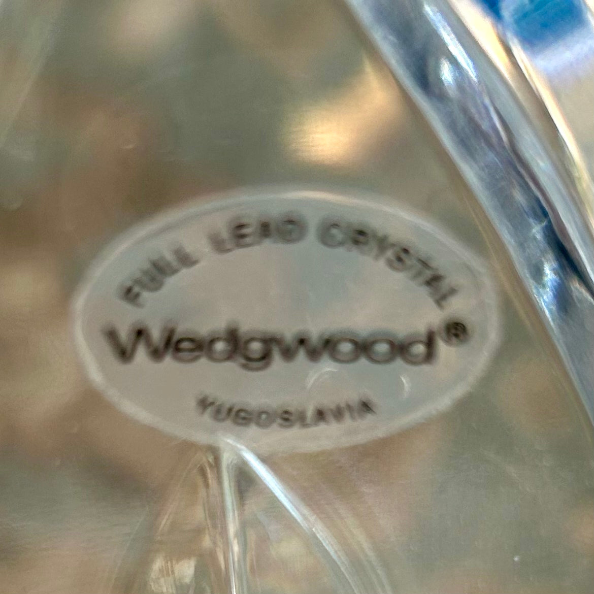 Sparkling vintage scalloped large designer Wedgwood crystal centerpiece bowl.