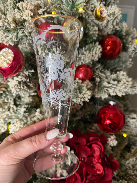 Reserved CC Insider Channel - Set of 8 Vintage Equestrian Scene Pilsner Glasses