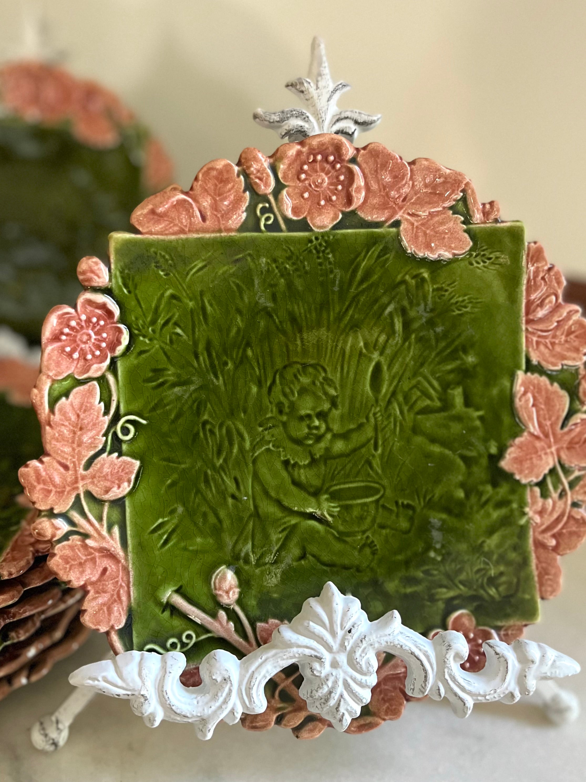 Rare Majolica Set - Antique Schütz Cilli Continental Dessert