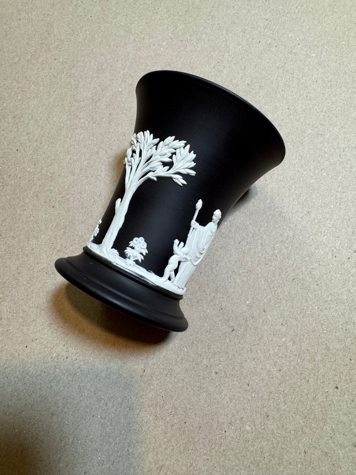 Black bassalt Wedgwood small vase 4”