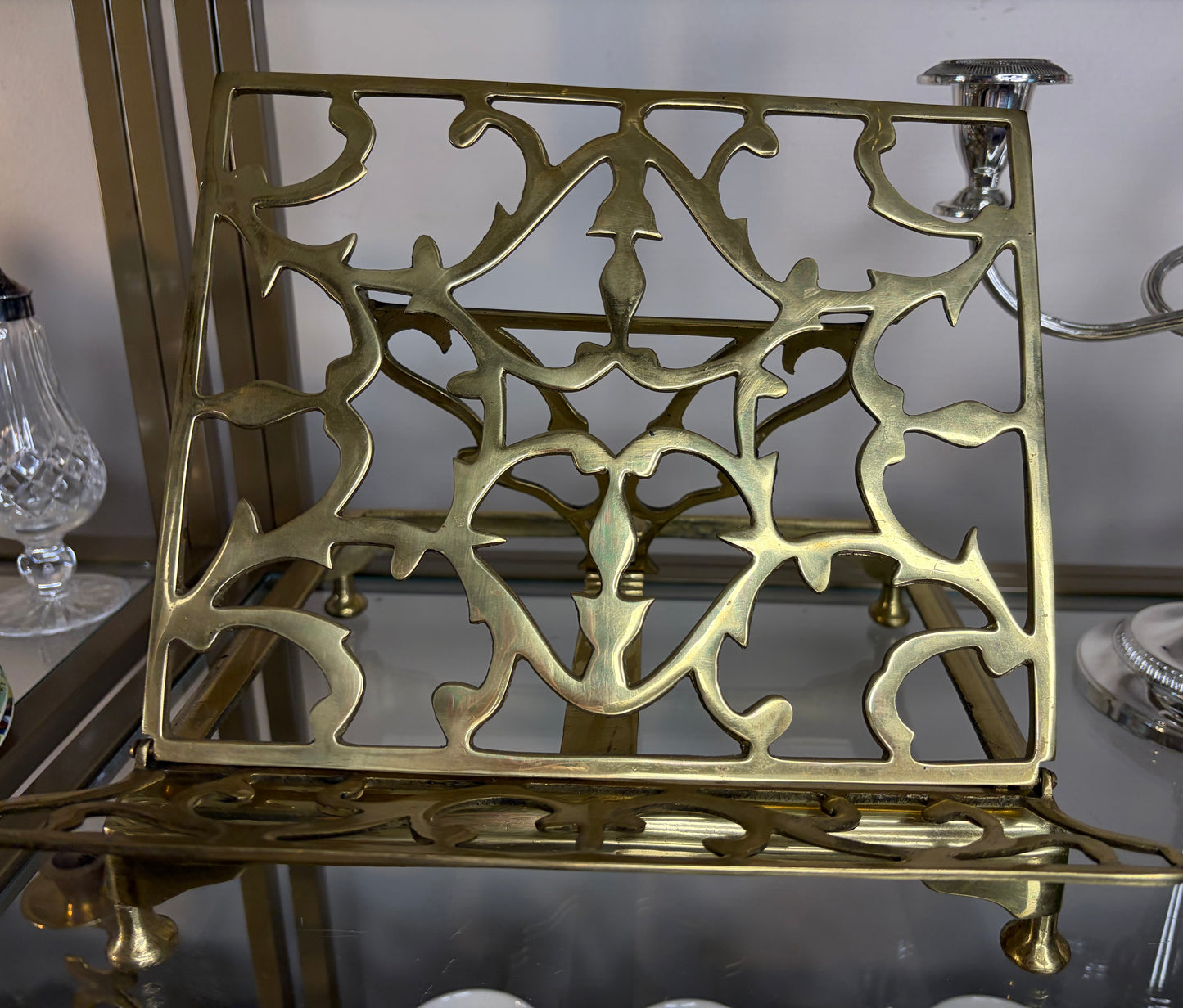 Lovely adjustable and foldable brass book stand!