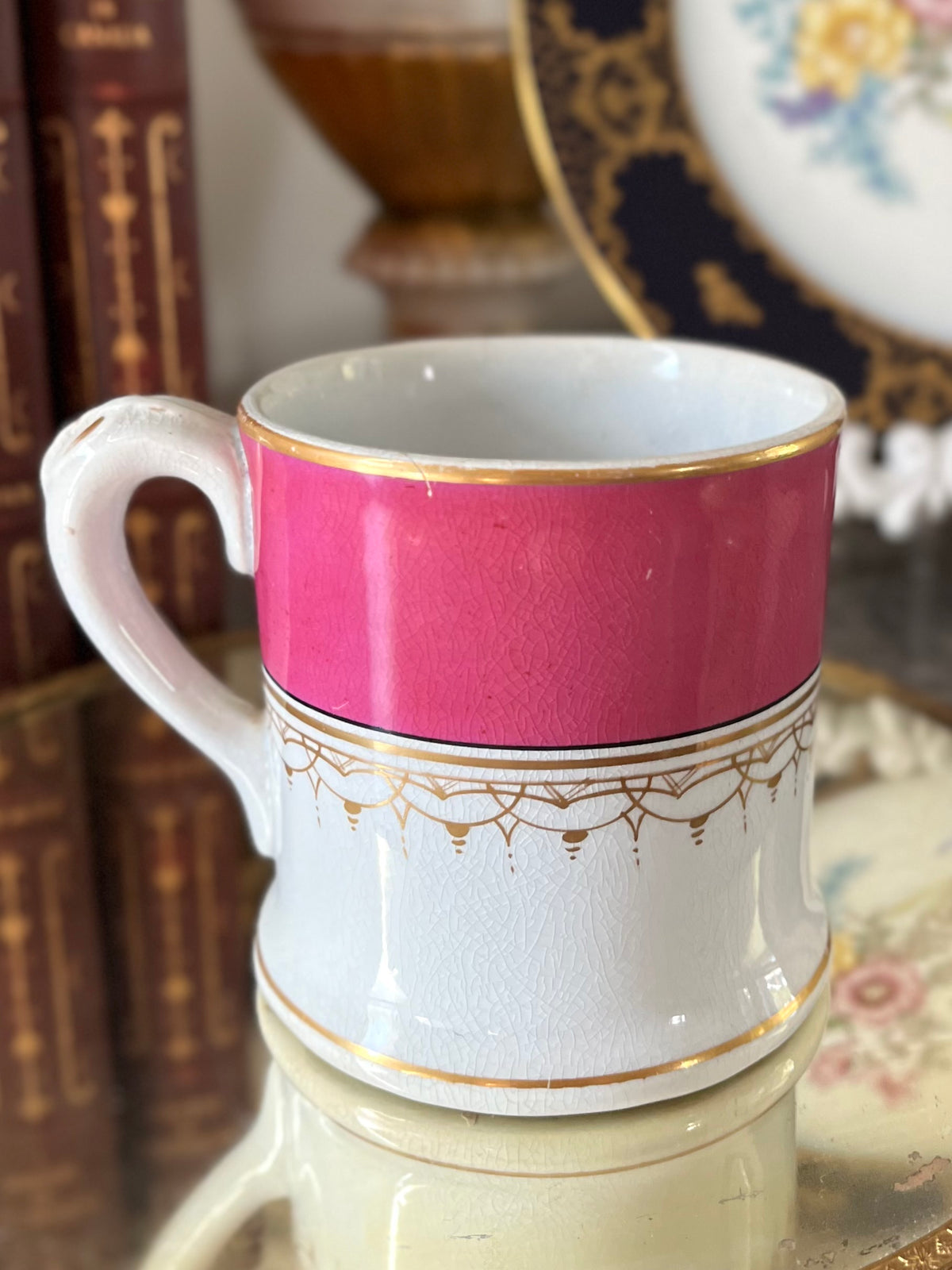 Live 09/15 19th Century Ott & Brewer Etruria Pink Porcelain Bathroom Vanity Set 1871-1874
