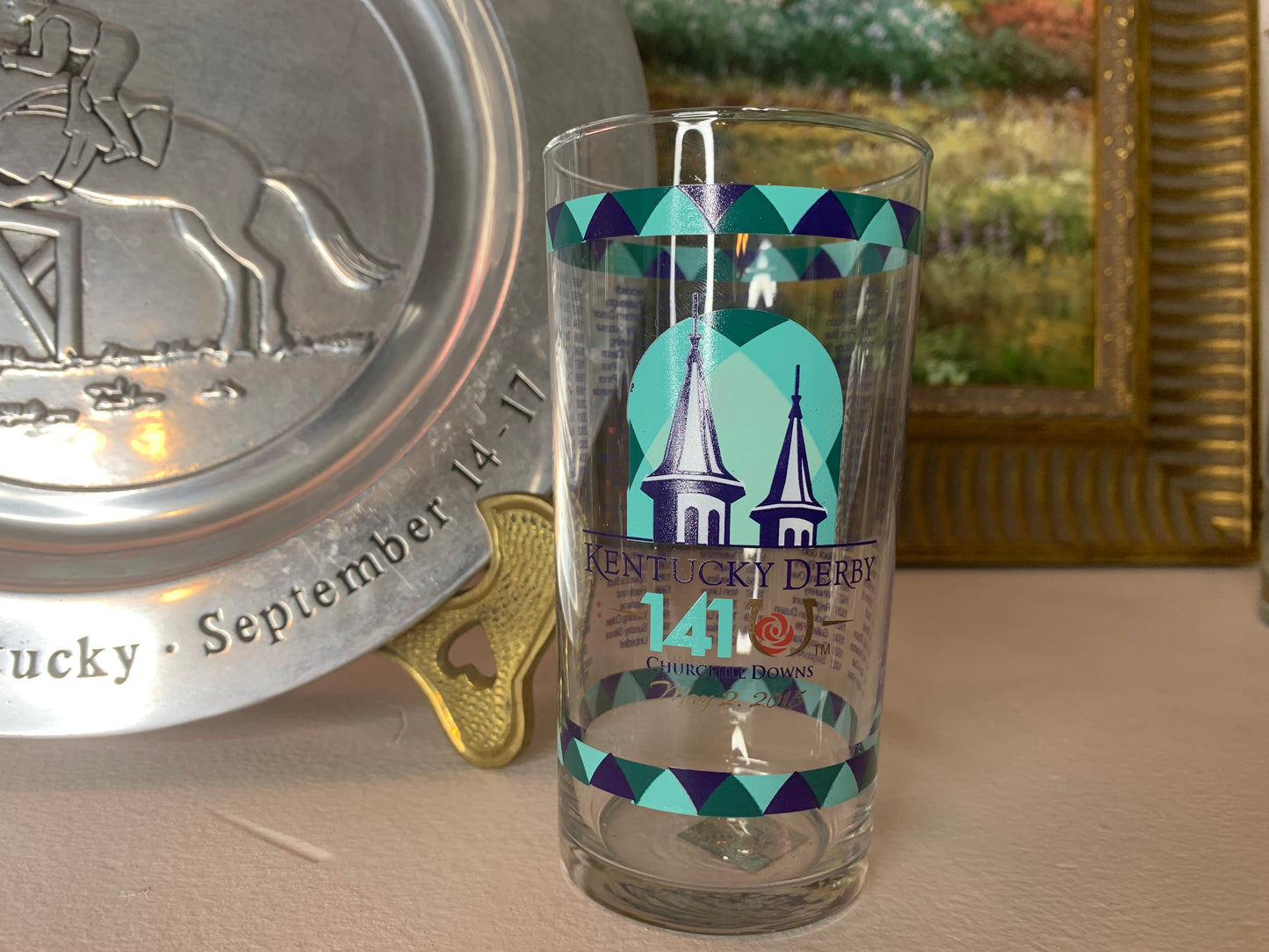 Kentucky Derby glasses set of 3 - Excellent condition!