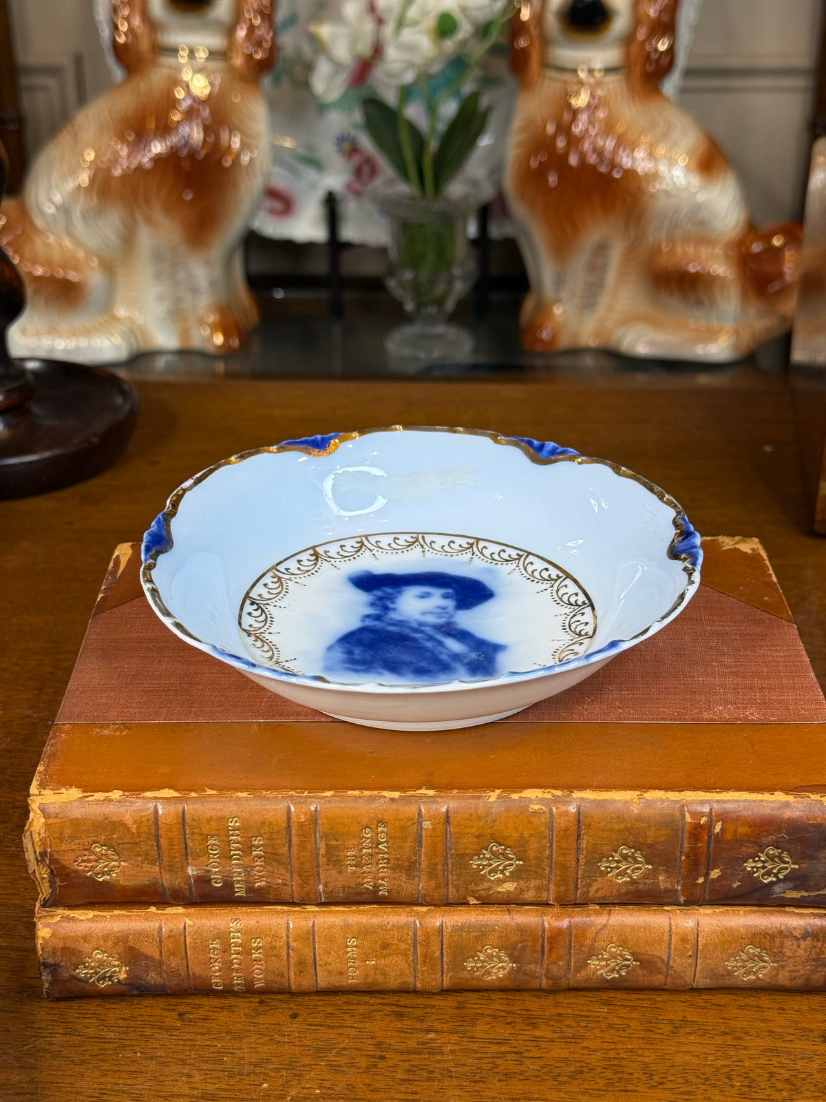 Antique Rosenthal Continental Versailles “Portrait from Rembrandt” Porcelain Bowl, Germany c. 1905 – 5.5”