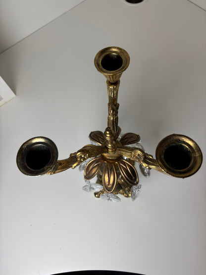 Live 09/01 brass candelabra with glass beads