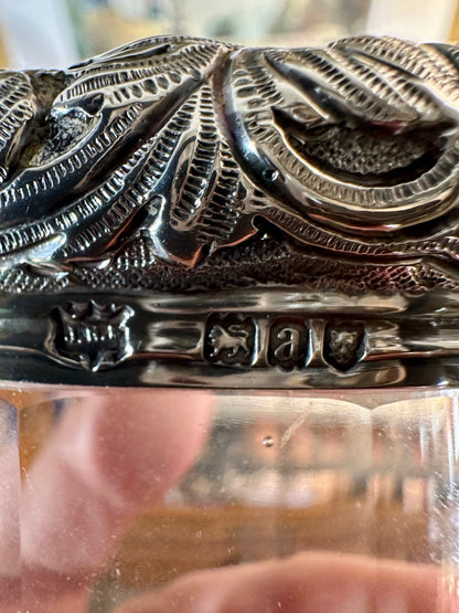 Beautiful Victorian Mappin & Webb Cut Glass & Sterling Silver Vanity Set, c. 1896
