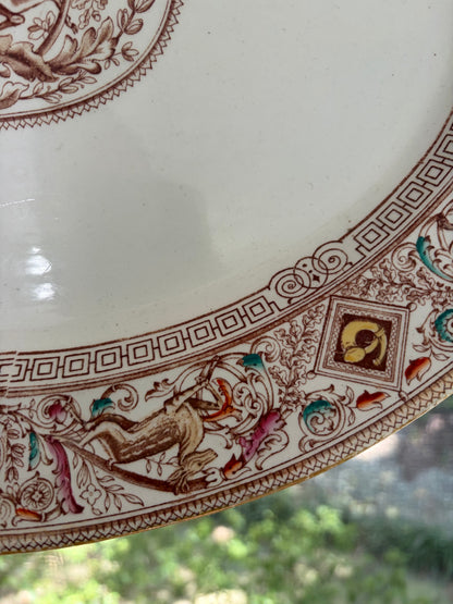 Stunning antique Hope and Carter Borgia deer platter! Circa 1860-1880