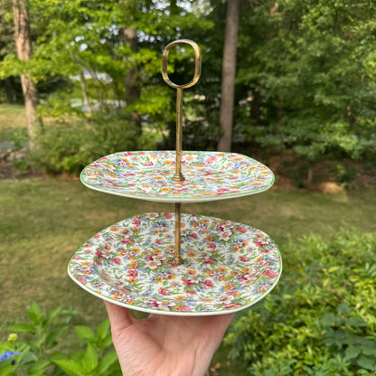 Live 09/01 Staffordshire floral cake pedestal