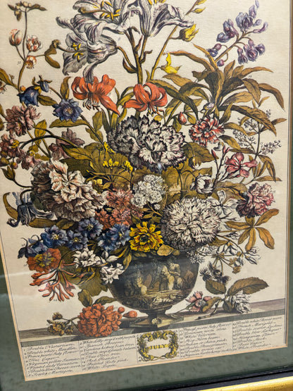 Lovely July floral month print framed!