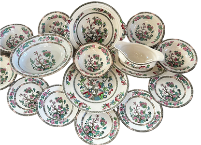 Antique Maddox and Johnson Brothers of England Indian Tree 12 piece set bundle