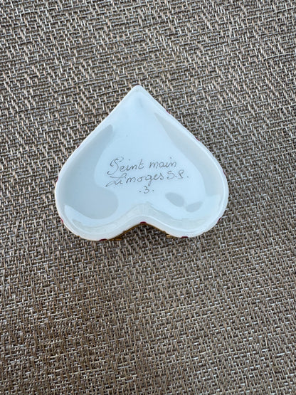 Authentic Limoges Hand-Painted Heart Trinket Box 🇫🇷