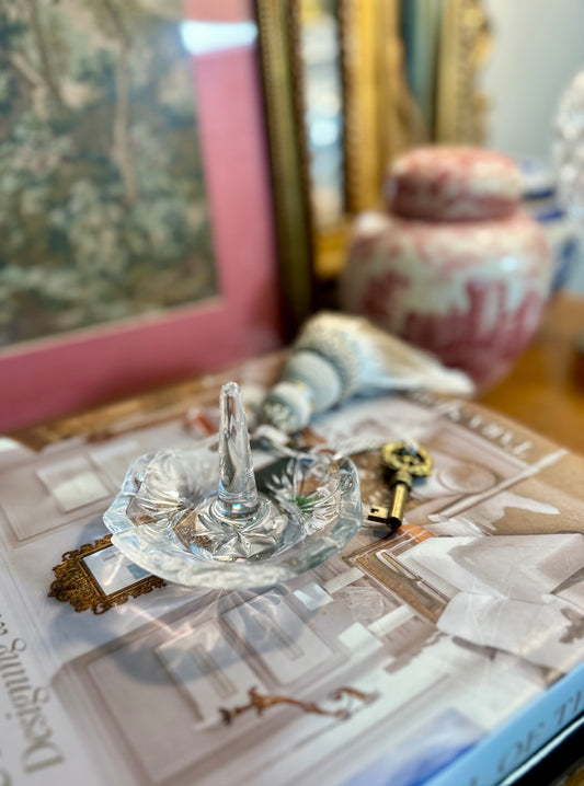 Vintage Waterford Crystal Wedding Collection Swan Hearts Ring Holder, Made in Ireland, 3.75”