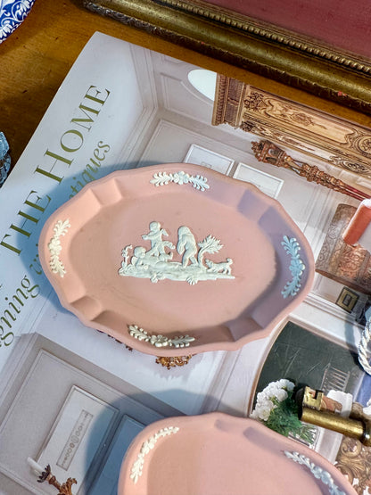 Classic Wedgwood Jasperware Pink Oval Pin Tray/Trinket Dish, England, 4.5”