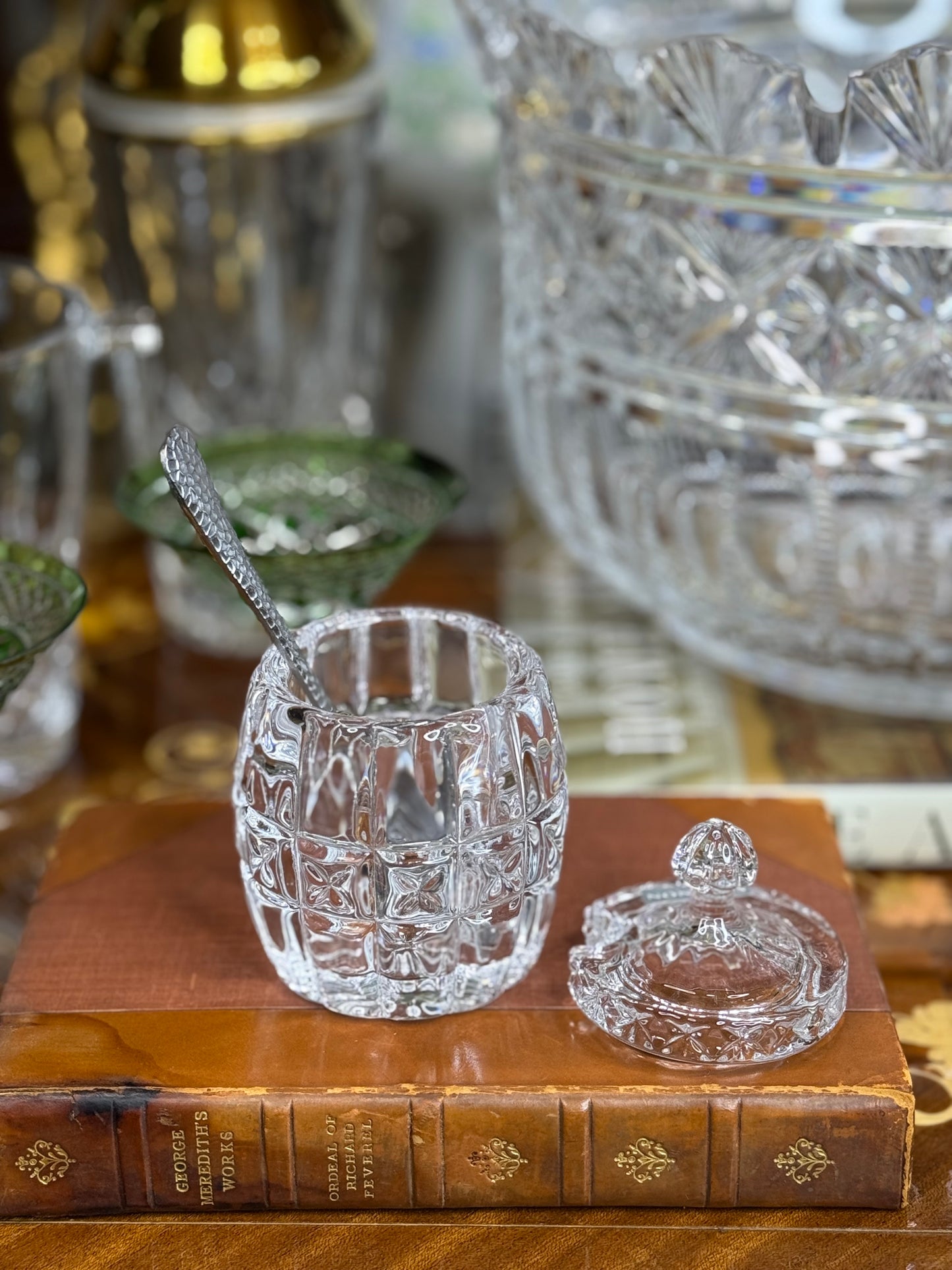 Irish Cut Crystal Jam Jar with Spoon | Unleaded Crystal